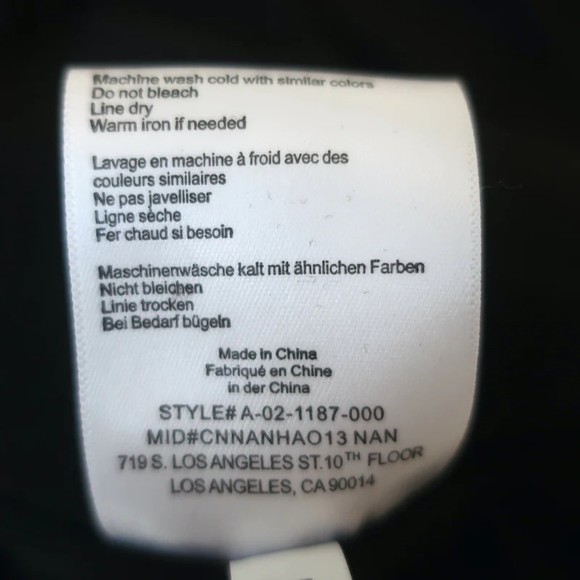 ANINE BING Long Sleeve Mini Dress Whitney Black Stretch Jersey Size Small NEW - Picture 7 of 8